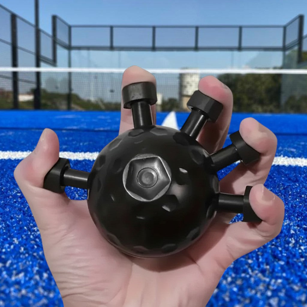 Padel Shark Grip Ball noir pour renforcer la préhension et la puissance de frappe. Force élastique 20-45kg.