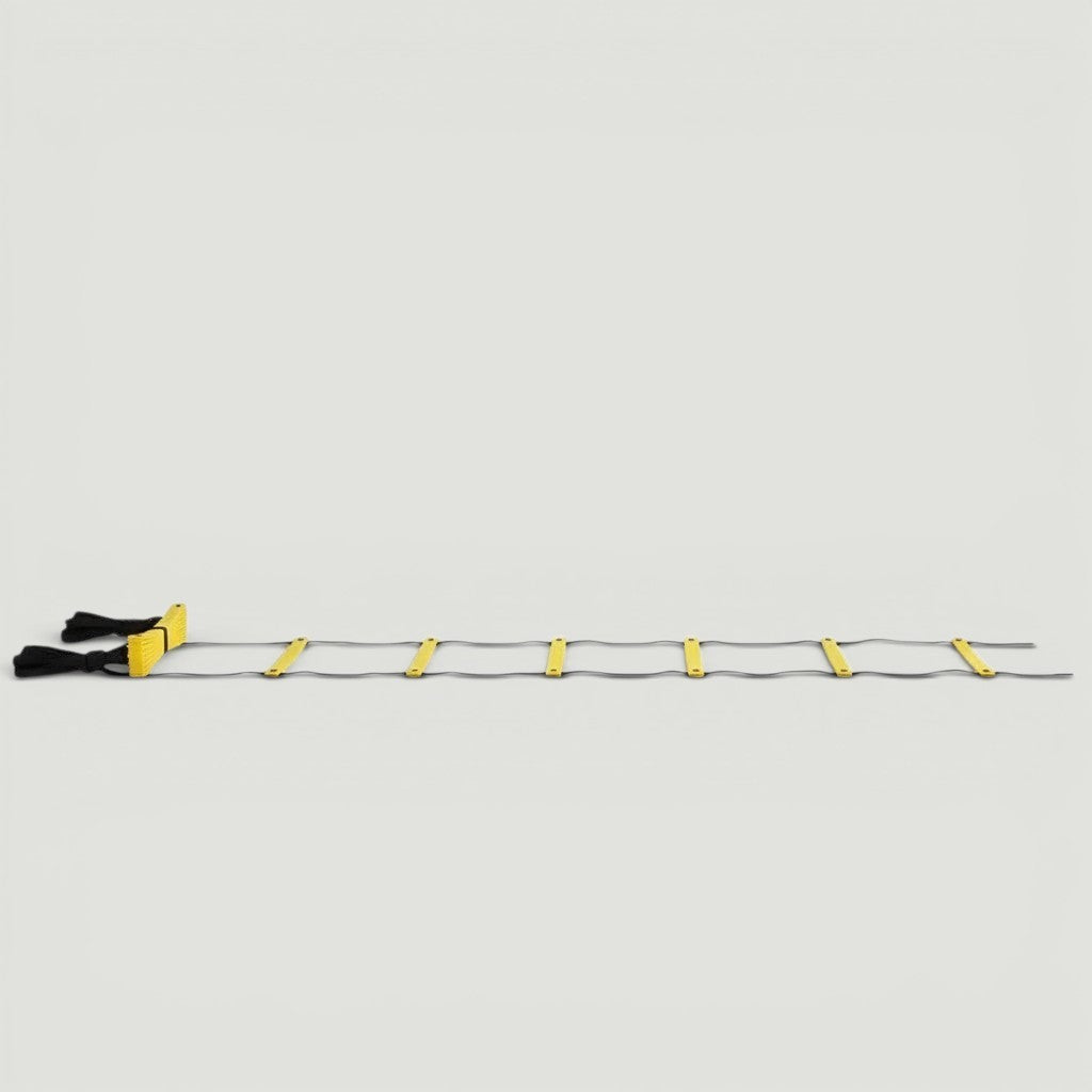 Padel Shark professional 10-meter agility ladder with black ropes and yellow rungs for training speed and coordination.