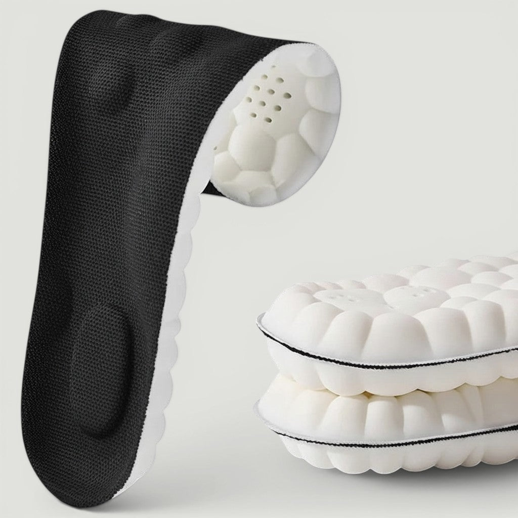 Padel Shark black breathable insoles with reinforced cushioning for shock absorption and joint comfort.