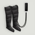 Padel Shark black compression boots for post-workout recovery, featuring progressive compression technology for optimal blood circulation and muscle ache reduction.
