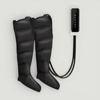 Padel Shark black compression boots for post-workout recovery, featuring progressive compression technology for optimal blood circulation and muscle ache reduction.