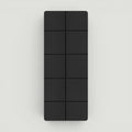 Padel Shark black foldable sport mat, 68in x 24in, 0.4cm thick, with grid pattern for comfort and stability.