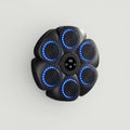Padel Shark black music reflex boxing machine with 6 illuminated targets and central display. Includes USB cables and boxing gloves.