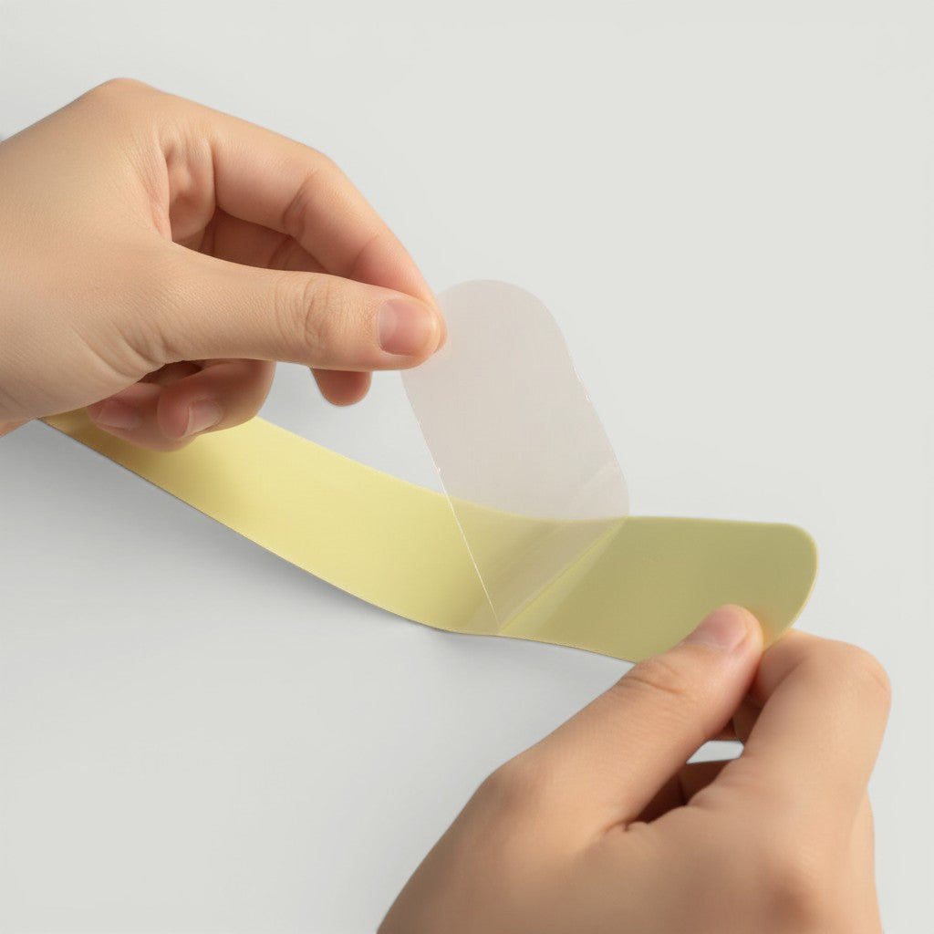 Padel Shark clear racket edge protector tape, adhesive backing, shock-absorbing for intense play.