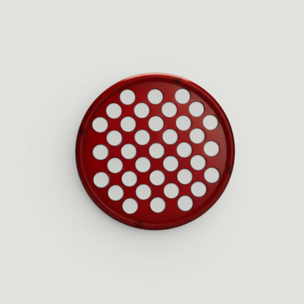 Padel Shark red hand grip exerciser with circular pattern of holes, designed for grip strength training.