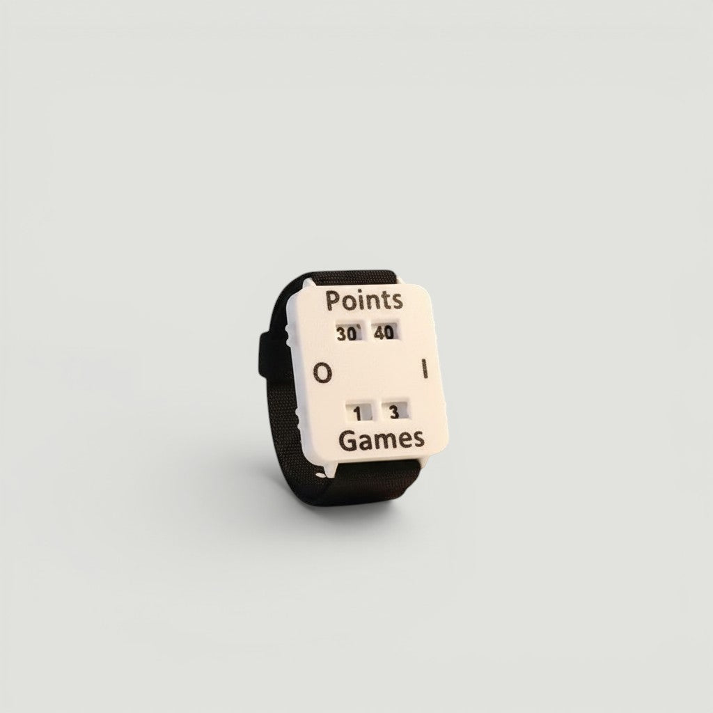 Padel Shark white wristband score keeper for tracking points and games during play. Features easy-to-read dials.